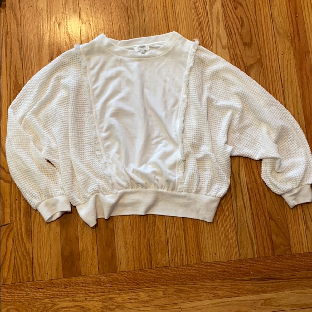 COPY - White dolman sleeve terry sweatshirt